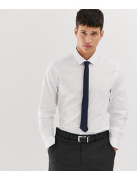 ASOS DESIGN Slim Work Shirt In White With Navy Tie Pocket Square Pack Save