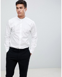 Selected Homme Smart Shirt With Mandarin Collar And Contrast Tipping