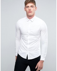 Asos Smart Skinny Oxford Shirt In White