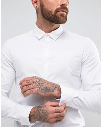 Asos Smart Stretch Slim Fit Oxford Shirt With Double Cuff