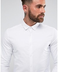 Asos Smart Stretch Slim Fit Oxford Shirt With Double Cuff