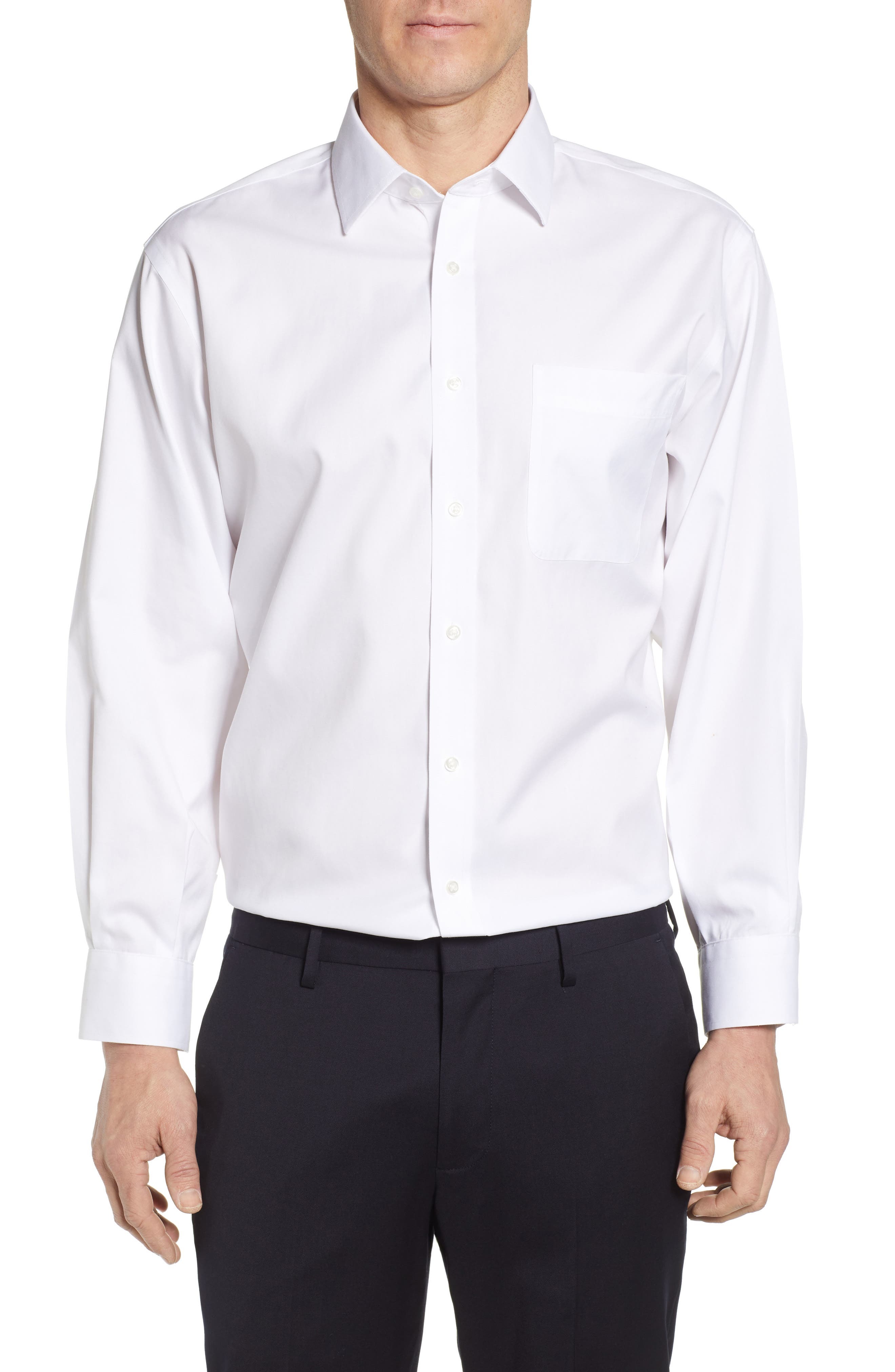 Nordstrom Smartcare Classic Fit Solid Dress Shirt In White Brilliant At ...