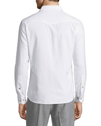 Brunello Cucinelli Snap Front Dress Shirt White