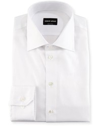 Giorgio Armani Solid Cotton Dress Shirt White