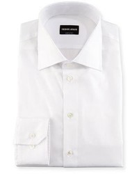 Giorgio Armani Solid Cotton Dress Shirt White