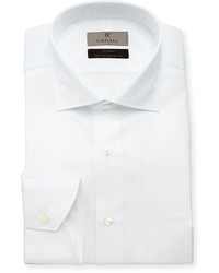 Canali Solid Egyptian Cotton Dress Shirt White