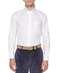 Peter Millar Solid Oxford Shirt White