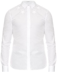 Givenchy Stars Embroidered Button Cuff Cotton Shirt