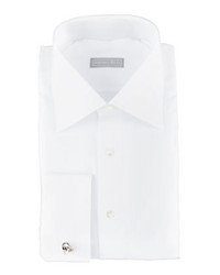 Stefano Ricci Textured Stripe Dress Shirt White