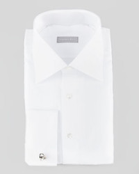 Stefano Ricci Stfno Ricci Textured Stripe Dress Shirt White