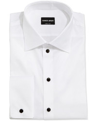 Giorgio Armani Stud Front Formal Shirt White