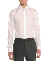 Givenchy Studded Collar Long Sleeve Shirt White
