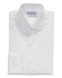 Ledbury Tailored Fit Solid White Dress Shirt At Nordstrom