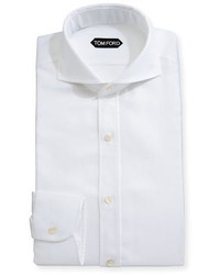 Tom Ford Tailored Fit Textured Oxford Dress Shirt White