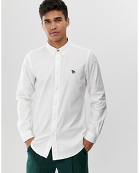 PS Paul Smith Tailored Fit Zebra Oxford Shirt In White