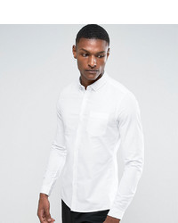 ASOS DESIGN Tall Stretch Slim Oxford Shirt In White