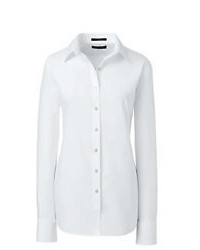 Lands' End Tall Traditional No Iron Dress Shirt White