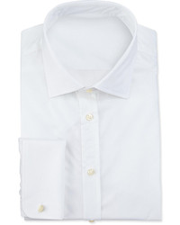 Giorgio Armani Textured French Cuff Dress Shirt White