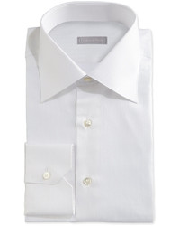 Stefano Ricci Textured Tonal Stripe Dress Shirt White