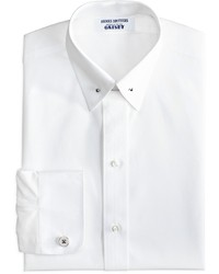 Brooks Brothers The Great Gatsby Collection Supima Cotton Non Iron Slim Fit Point Collar French Cuff Broadcloth Solid Dress Shirt