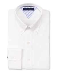Tommy Hilfiger White Solid Dress Shirt