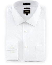 Neiman Marcus Tonal Dot Dobby Dress Shirt White