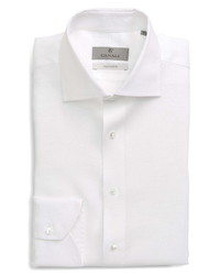 Canali Trim Fit Solid Linen Dress Shirt