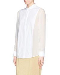 3.1 Phillip Lim Tuxedo Oxford And Silk Chiffon Shirt