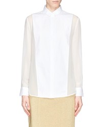 3.1 Phillip Lim Tuxedo Oxford And Silk Chiffon Shirt