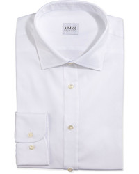 Armani Collezioni Twill Woven Dress Shirt White
