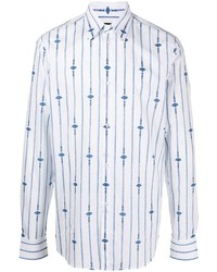 EGONlab Vertical Stripe Long Sleeve Dress Shirt