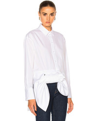Victoria Victoria Beckham Asymmetric Bow Shirt In White