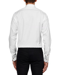 Saint Laurent White Bib Front Cotton Tuxedo Shirt