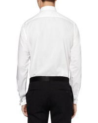 Brioni White Bib Front Cotton Tuxedo Shirt