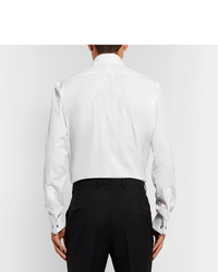 Favourbrook White Bib Front Double Cuff Cotton Poplin Tuxedo Shirt