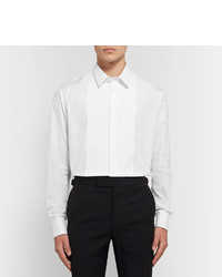 Giorgio Armani White Bib Front Double Cuff Cotton Tuxedo Shirt