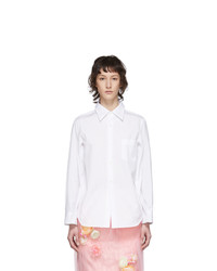 Comme des Garcons White Broad Four Sleeve Shirt