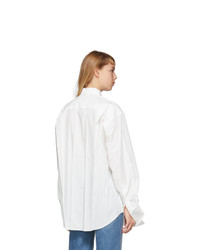 Balenciaga White Cotton Plissee Shirt