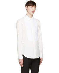 Maison Margiela White Crinkled Panel Tuxedo Shirt