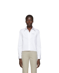 Off-White White Cropped Plisse Shirt