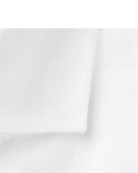 Favourbrook White Cutaway Collar Slub Linen Shirt