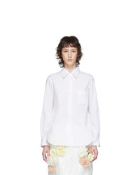 Comme des Garcons White Exaggerated Back Pleat Shirt