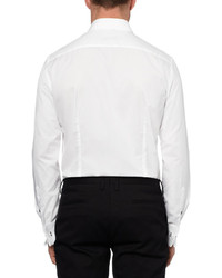 Lanvin White Glass Button Cotton Tuxedo Shirt