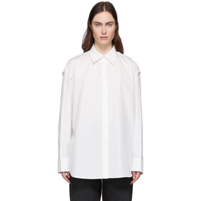 Acne Studios White Inverted Seams Shirt, $273 | SSENSE | Lookastic