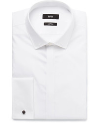 Hugo Boss White Jilias Slim Fit Double Cuff Cotton Oxford Shirt