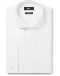 Hugo Boss White Jonathan Slim Fit Double Cuff Cotton Poplin Dinner Shirt