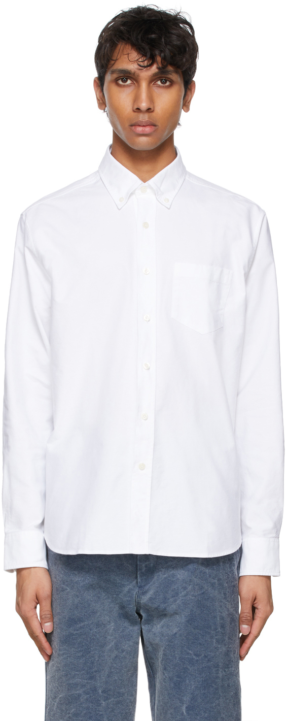 Noah White New Order Edition Oxford Shirt, $165 | SSENSE | Lookastic