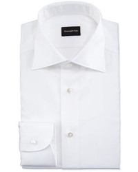 Ermenegildo Zegna White On White Textured Dress Shirt White