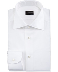 Ermenegildo Zegna White On White Textured Dress Shirt White