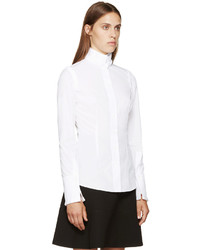 Alexander McQueen White Poplin Frill Shirt